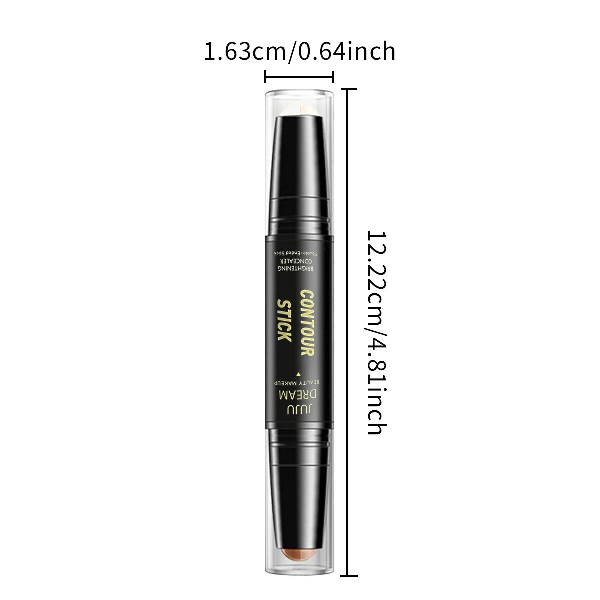 Dual-ended contour stick, facial foundation, concealer, long-lasting