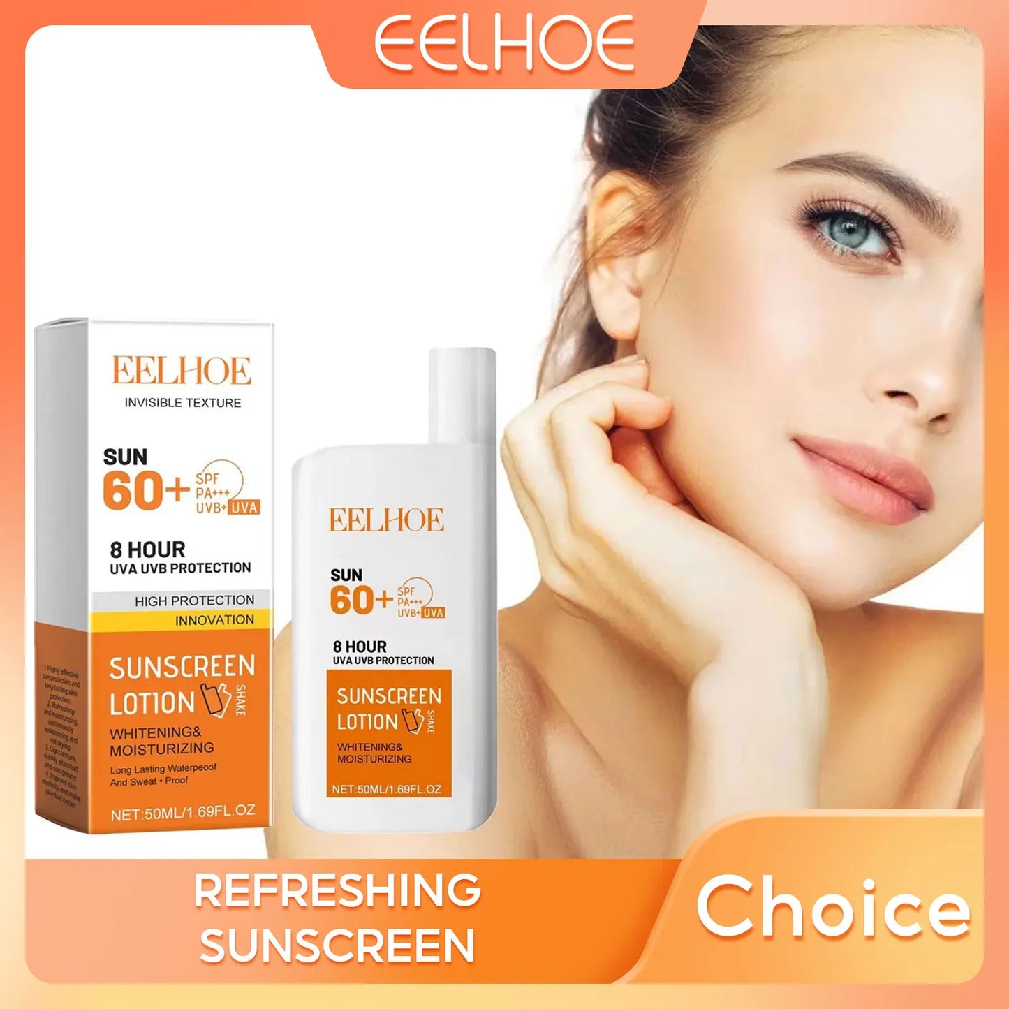 Sunscreen Cream Spf 60+ Long Lasting Uv Protection Facial Sun Block