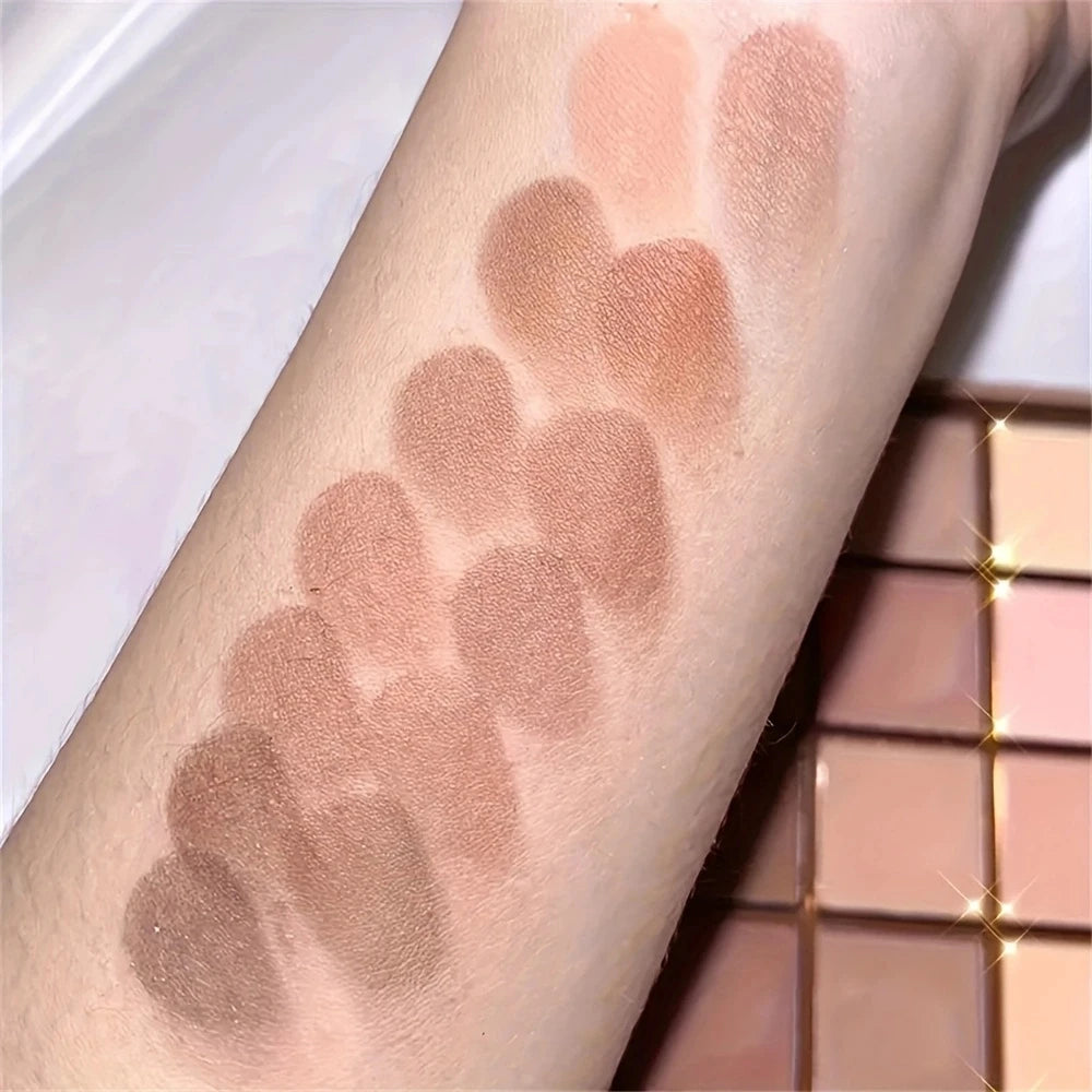 25-Color Eyeshadow Palette - Neutral Gray and Brown Earth Tones, Coffee and Chocolate