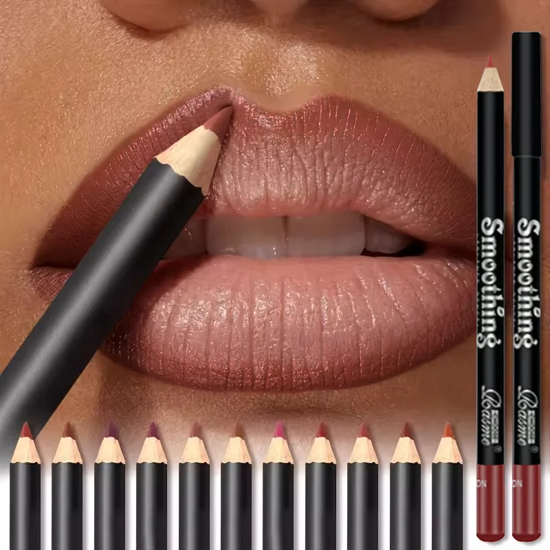Waterproof Matte Lipliner Pencil Red Contour Tint Lipstick Long Lasting