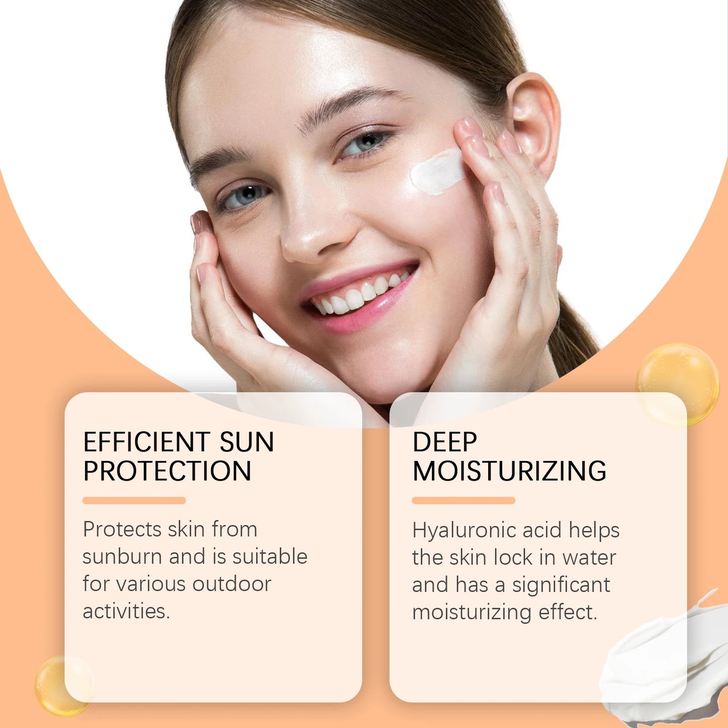 Sunscreen Cream Spf 60+ Long Lasting Uv Protection Facial Sun Block